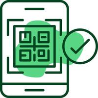 QR code payment Outline Style Icon vector