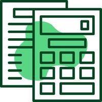 Retirement calculator Outline Style Icon vector