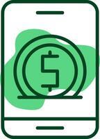 Online Saving Outline Style Icon vector