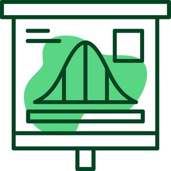 Bell Curve Graph Outline Style Icon vector