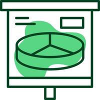 3D Pie Chart Outline Style Icon vector