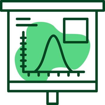 campana curva en grafico contorno estilo icono vector