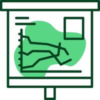 Multiple Line Graph Outline Style Icon vector