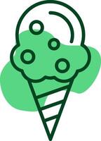Ice cream cone Outline Style Icon vector