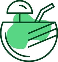 Coconut drink Outline Style Icon vector