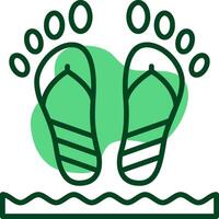 Beach walk Outline Style Icon vector