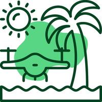 Beach drone photography Outline Style Icon vector