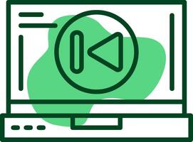 Skip backward Outline Style Icon vector