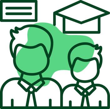 Alumni Network Outline Style Icon vector