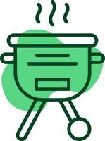 Barbecue grill Outline Style Icon vector