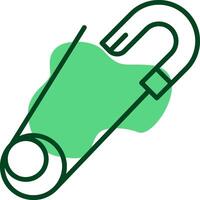 Safety pin Outline Style Icon vector