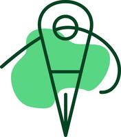 Needle and thread Outline Style Icon vector