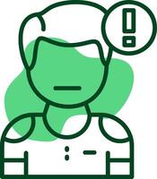 Cautiousness Outline Icon Style vector