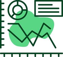 Line chart Outline Icon Style vector