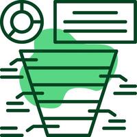 Funnel chart Outline Icon Style vector