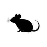 Creative silhouette of a mouse highlighting its distinct features and playful posture vector