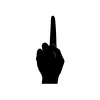 Hand gesture indicating one, signifying attention or importance in communication vector