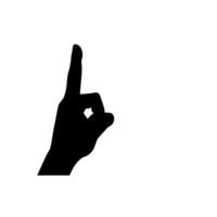 Hand gesture representing the number one in a minimalist style with a white background vector