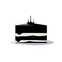Delicious chocolate cake slice with creamy filling on a light background vector