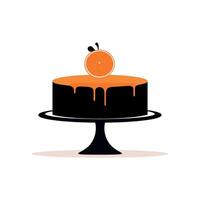 Delicious orange cake displayed on a stand ready for a celebration vector