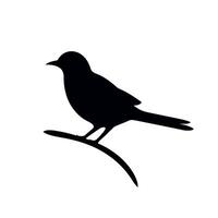 Silhouette of a bird perched on a branch against a plain background vector