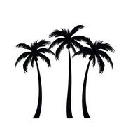 Palm trees silhouette against a white background, ideal for tropical themed designs vector