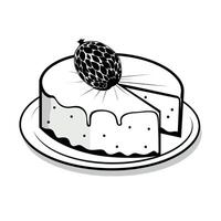 Delicious cake served with a fresh tropical fruit on top at a summer gathering vector
