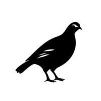 Black silhouette of a bird standing in profile view against a plain background vector