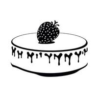 Delicious dessert with a strawberry topping on a creamy cheesecake base vector