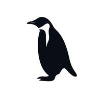 Penguin silhouette standing alone against a plain background showcasing its distinct shape vector