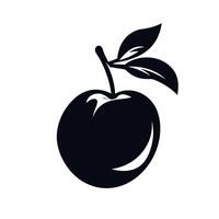 Fresh black apple with leaves against a simple background showcasing natural beauty vector