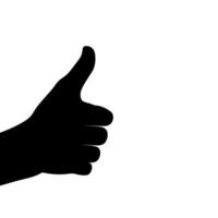 Hand making a thumbs up gesture against a plain background vector