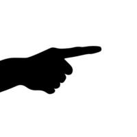 Hand points to an unspecified direction highlighting movement and intention vector