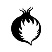 Creative illustration of a stylized pomegranate with flames inspired design vector