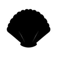 Silhouette of a clam shell against a plain background showcasing its elegant shape vector