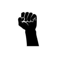 Raised fist symbolizing strength and unity during social movements and protests vector