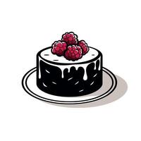 Delicious raspberry topped cake perfect for celebrations and gatherings in any season vector
