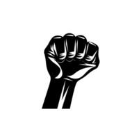 Raised fist symbolizes strength and unity in social movements and protests vector