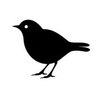 Simple black silhouette of a bird standing on two legs vector