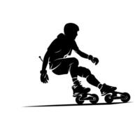 Dynamic roller skater performing tricks on a sunny day in the park vector