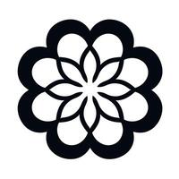 Elegant black flower design showcasing intricate overlapping petals in a symmetrical pattern vector