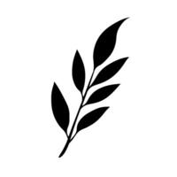 Leafy branch silhouette against a light background showcasing natural design aesthetics vector