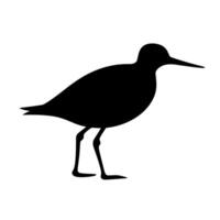 Silhouette of a wading bird in profile against a light background vector
