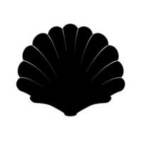 Black shell silhouette on a white background showcasing natural design elements vector
