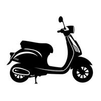Classic scooter silhouette on a plain background showcasing unique design features vector