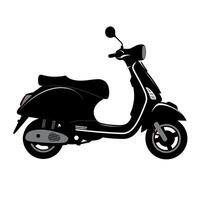 Vintage scooter parked against a plain background, showcasing classic design and charm vector