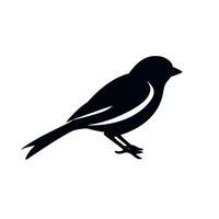 Silhouette of a small bird perched quietly on a branch against a minimalistic background vector