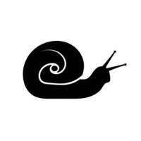 Black silhouette of a snail on a white background with a simple design vector