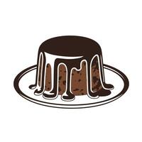 Chocolate dessert with dripping fudge on a plate at a festive gathering vector