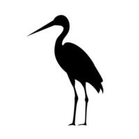 Elegant heron silhouette standing gracefully in a tranquil setting by the water vector